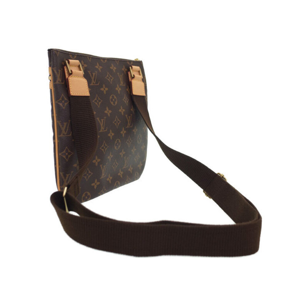 Louis Vuitton Monogram Pochette Leather Bag Shoulder Bosphore Brown